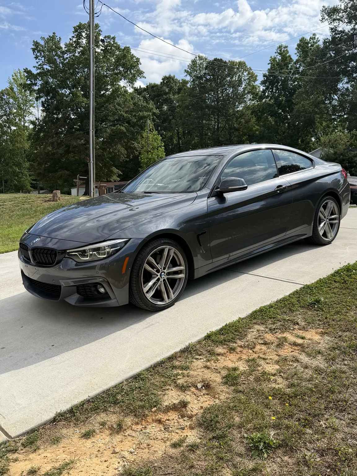 Gray BMW coupe with ceramic window tint